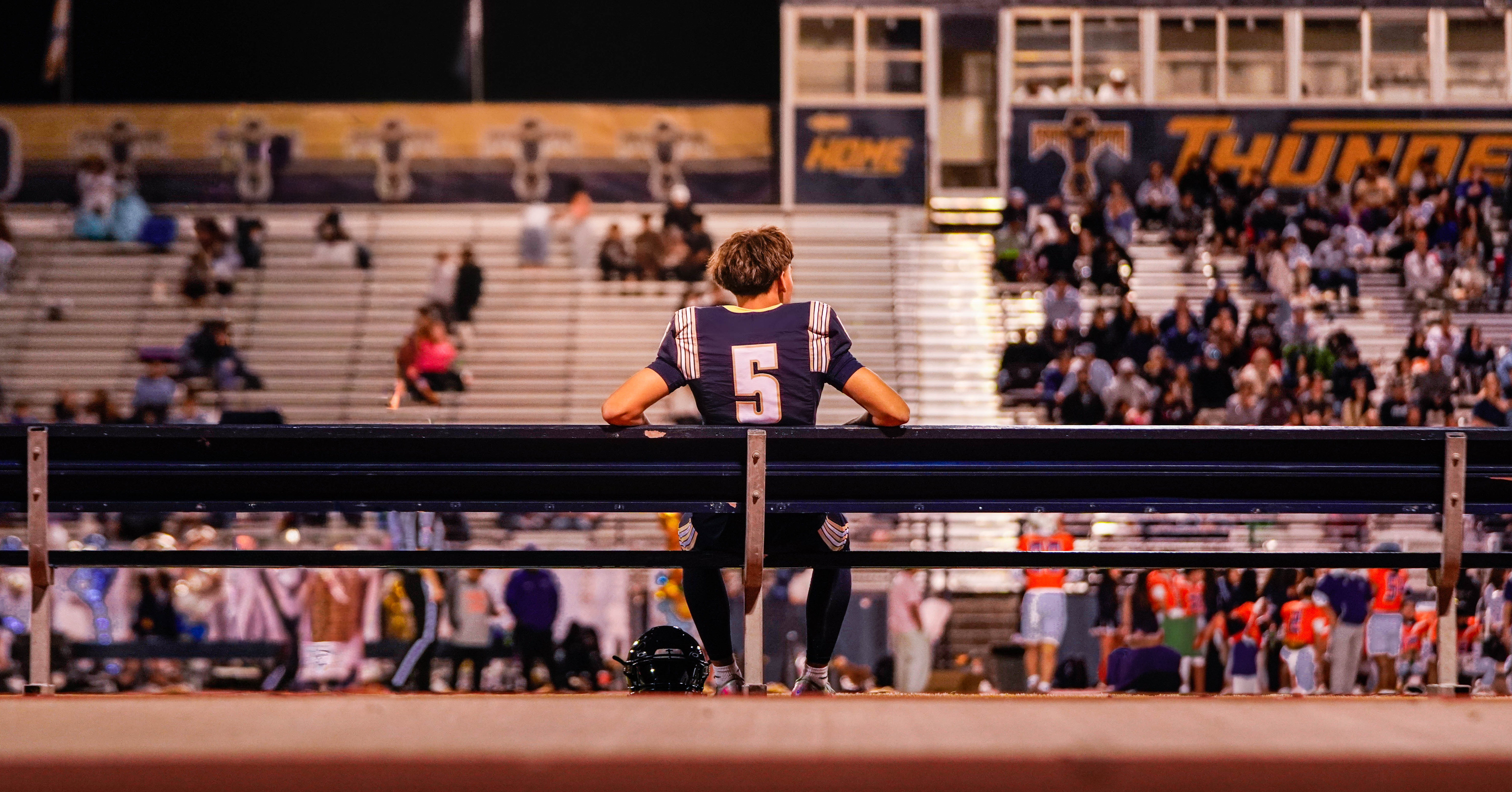 Football players lined up